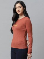 Full Sleeves Printed T-shirt Casual Wear, Comfortable Fabric, Versatile Style, Round Neckline Women's Fashion, Unique Design