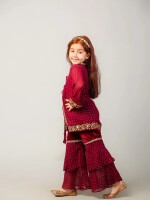 Wine Georgette Top And Pallazzo Set  Wine Georgette Top Palazzo Set Ethnic Fashion Wine Red Color Coordinated Ensemble Trendy Design Fashionable Set ​