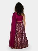 Wine Sequin Lehenga Set Wine Sequin Lehenga Set  Wine Sequin Lehenga Set , Ethnic Fashion Lehenga Choli , Wine Red Color Cultural Celebrations Indian