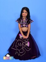 Butterfly (Lehenga) unique plum colour lehenga for kids , ethenic wear for kids