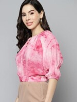 Pink tie & dye Crop Top Women's fashion, Trendy, Vibrant, Clothing , Casual wear, Festival fashion
