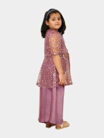 Soft Berry Top & Palazzo Set Soft Berry Top Palazzo Set Kids' Fashion Berry Color Palazzo Pants Comfortable Fit ​