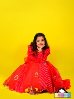 Razzleberry (lehenga) CHERRY RED COLOUR ETHENIC LEHENGA FOR KIDS PARTY WEAR