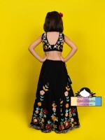 Nightingle (Lehenga) black colour elegant ethenic & party wear lehenga for kids