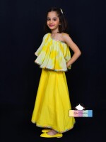 Sunflower ( Plazo set ) YELLOW COLOUR BEAUTIFUL AND STYLISH PLAZO SET FOR KIDS PARTY WEAR