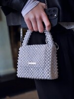 Beaded Bag / Pearl Purse / White Purse / Small bag