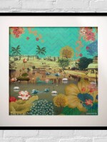 Beautiful Lakeside Framed Indian Wall Art Print