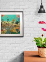 Beautiful Lakeside Framed Indian Wall Art Print