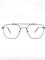 Square blue computer glasses, metal eye frame zero power, anti lare & Blue Ray Cut, for Men & Women