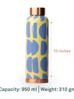 Half circle printed | 100% pure copper bottle|950 ml |