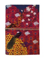 Peacock Print Colorful Handmade Notebook,  a classic design with vibrant colors