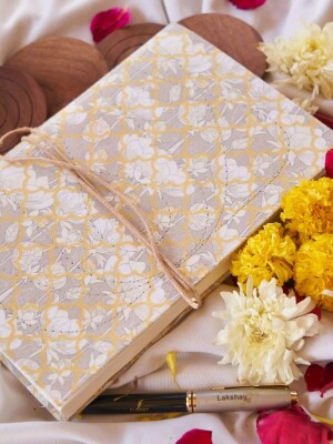 Lotus Flower Pattern Handmade Diary,  a calm and soothing delight for your desk.