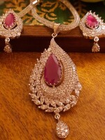 Sparkling ruby glow maroon precious stone jewelry set