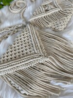 Stylish Handmade Macrame Sling Bags For Women’s macrame hand bag full size off white ( bag019)