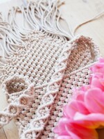 Stylish Handmade Macrame Sling Bags For Women’s macrame hand bag full size off white ( bag018)