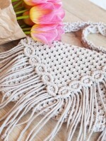 Stylish Handmade Macrame Sling Bags For Women’s macrame hand bag full size off white( bag017)