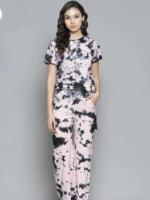 Tie & dye women black & pink Co-ord set