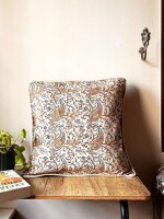 Paisely Cotton Cushion Cover - 16 x 16 inches