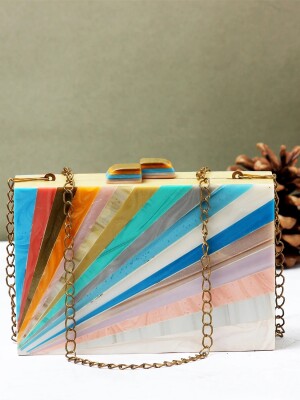 RAINBOW RAYS | NESH | ACRYLIC CLUTCH BAG