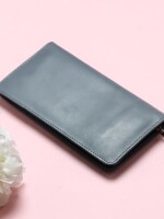 NESH | FOSSIL POCHETTE | GREY LEATHER ZIPPER WALLET