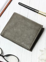 NESH SAGE | GRAY VEGAN LEATHER MEN'S BIFOLD WALLET