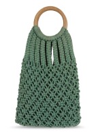 BASIL GREEN & BONE STONE | NESH | CROCHET WRISTLET HANDBAG, Trendy & Fancy Handbags, BONE STONE