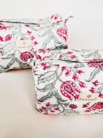 Multi Utility Travel kits Pink Floral Print (Set of two)