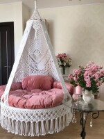 Macrame Boho Dimond Bich Swing Hammock Chair for Adults & Kids TOPW13