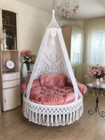 Macrame Boho Dimond Bich Swing Hammock Chair for Adults & Kids TOPW13