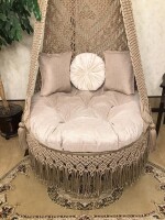 Macrame Boho Lotus Swing Hammock Chair for Adults & Kids TOPW13- CREAM