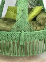 Macrame Boho Two Diamond Swing Hammock Chair for Adults & Kids TOPW13- GREEN