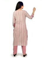 Stylish & beautiful pink embroidered cotton suit - set of 3