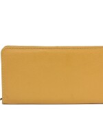 Nesh | caramel pochette | yellow zipper leather wallet