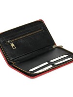 Nesh | ruby scarlet pochette | leather zipper wallet