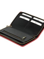 Nesh | ruby scarlet pochette | leather zipper wallet