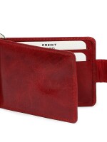 Fire brick red | nesh | genuine leather money clipper wallet