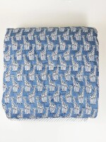 Cute Blue giraffee Kids Quilt Single Quilt| Double Sided | 40x60 Inches