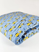 Cute Bike light blue Kids Single Quilt 40x60 Inches