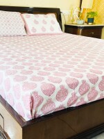 Pomegranate motif jaipuri bedsheet 90"x108"