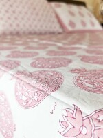 Pomegranate motif jaipuri bedsheet 90"x108"