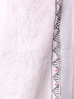 White hand painted madhubani linen saree