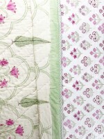 Peacoy,Traditional Jaipuri light weight pure cotton, voile fabric (mulmul), surgical cotton stuffed, hand block printed, AZO free Quilt