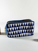 Abstract Triangles Blue Utility Pouches Set of 3