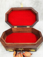 Wooden Jewelry Box Handcrafted Elephant Inlay and Carvings Handmade Box