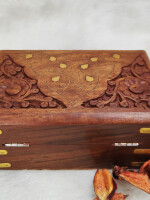 Wood Jewellery Box for Women | Storage Box Organizer Gift Box Hand Carved 6 inch