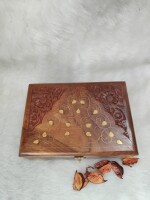 Wood Jewellery Box for Women | Storage Box Organizer Gift Box Hand Carved 6 inch