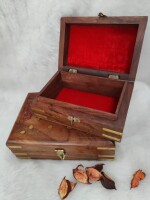 Wooden Jewellery Box for Women Wood Organizer Hand Carved Home Decor | Set 2