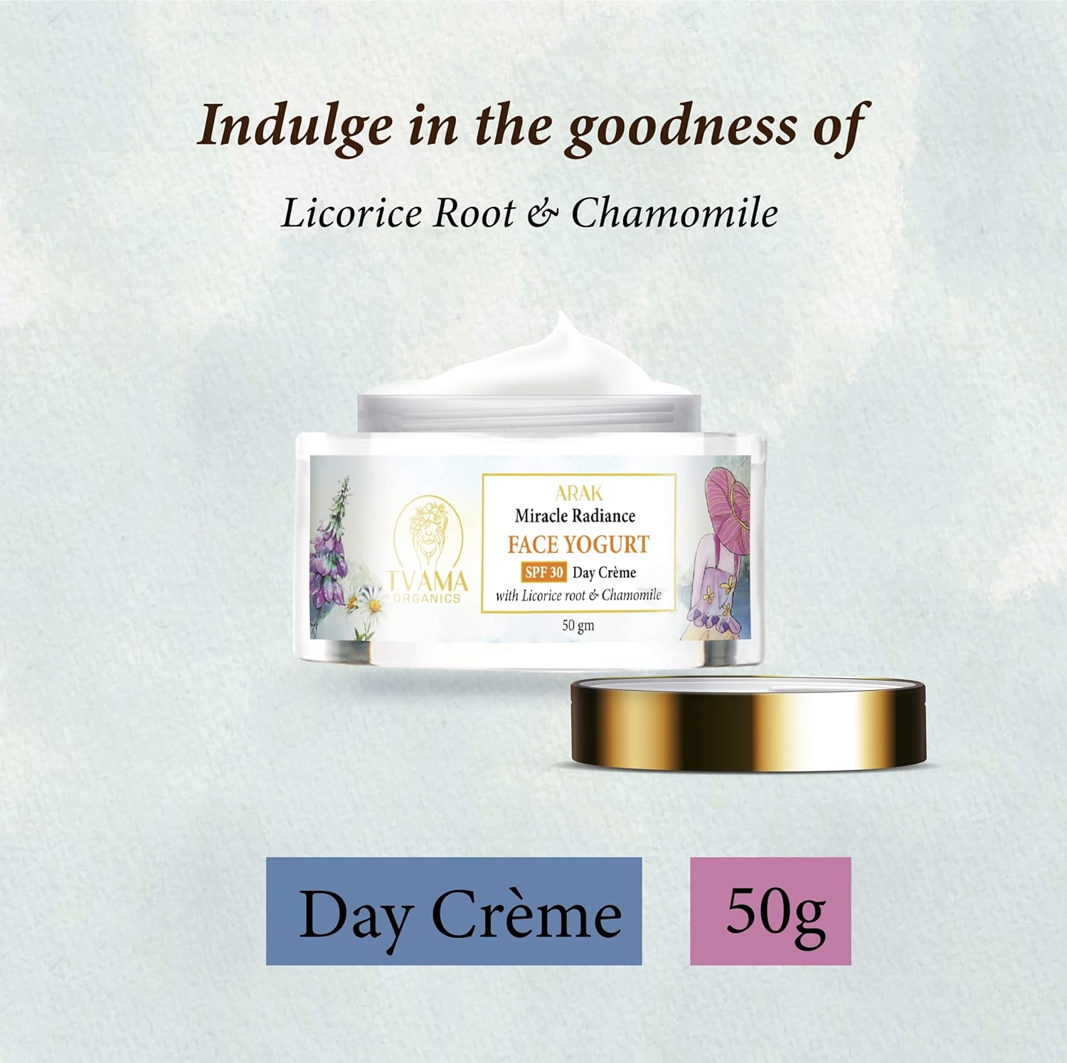 SPF30 Day Cream licorice root chamomile for glow