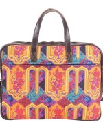 Multicoloured Motif Printed Laptop Bag