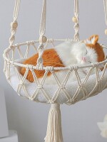 Macrame Cat Hammock | Macrame Hanging Swing Cat Basket | Home Pet Cat Accessories Dog Cat’s House Puppy Bed | Cat Swing | Cat Tree furniture